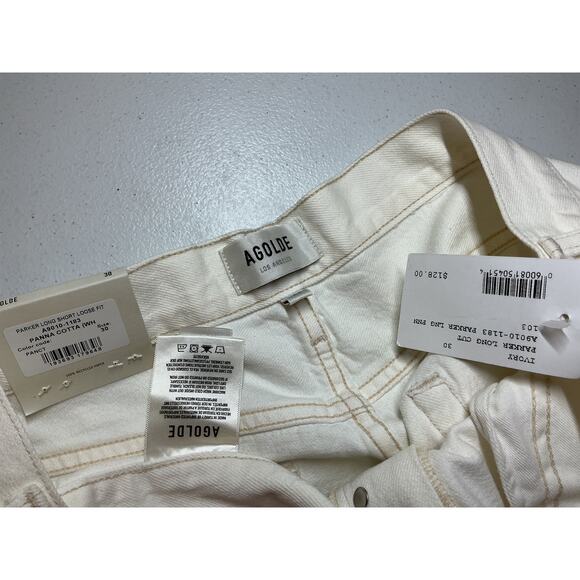 Agolde Parker White Long Denim Shorts Size 30 - NWT - Picture 3 of 3